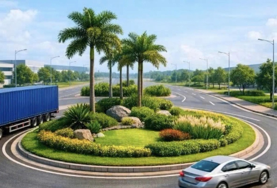Cảnh quan và giao thông nội khu KCN SHI-IP Tam Dương